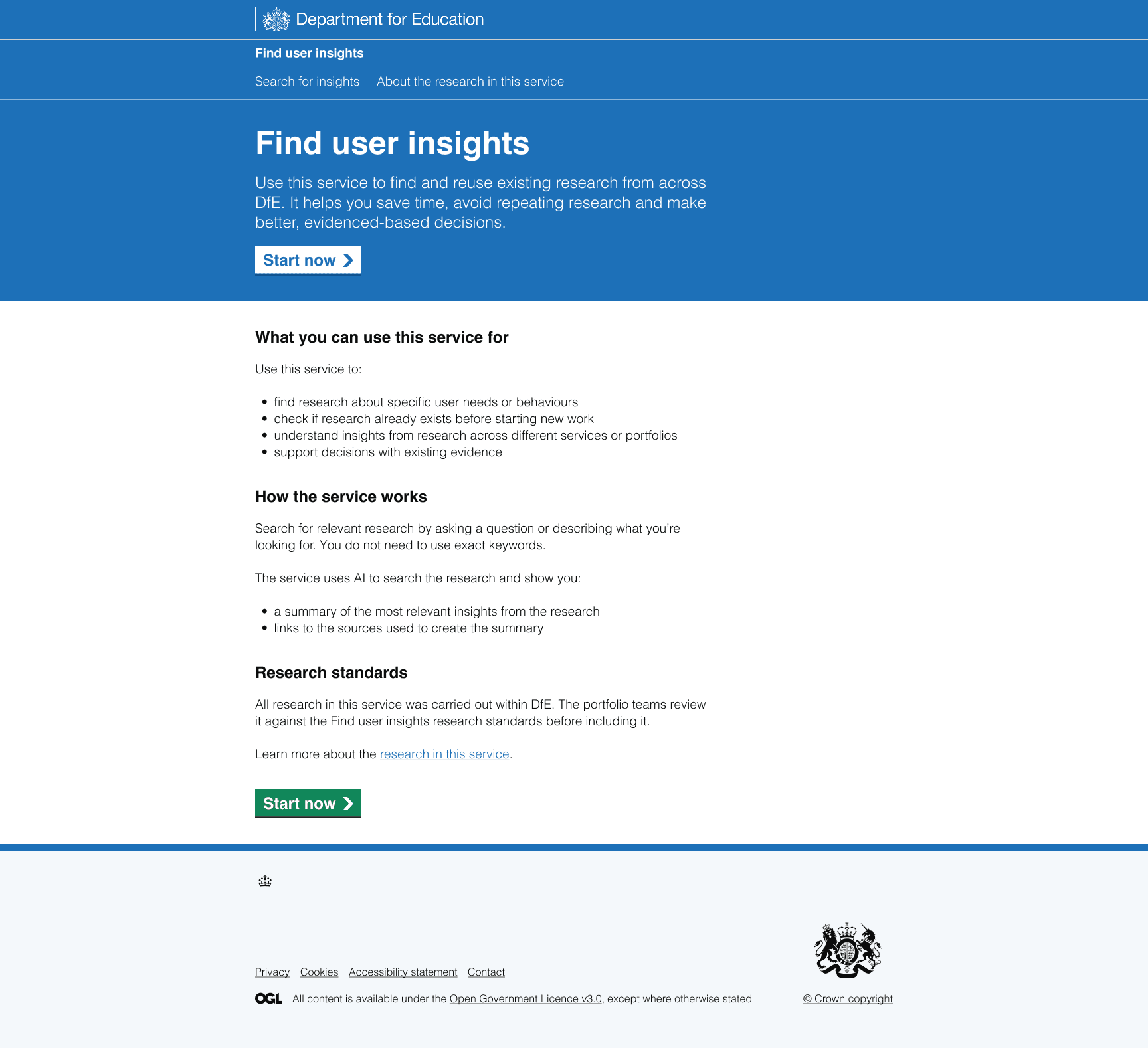 Find user insights revised homepage