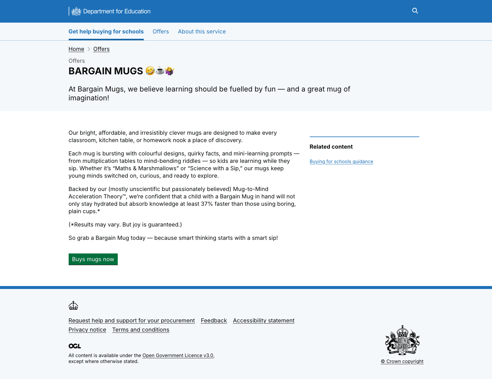 An image of the offers details page, it show all the offer information with a button to link out to a 3rd party website to get the offer.
